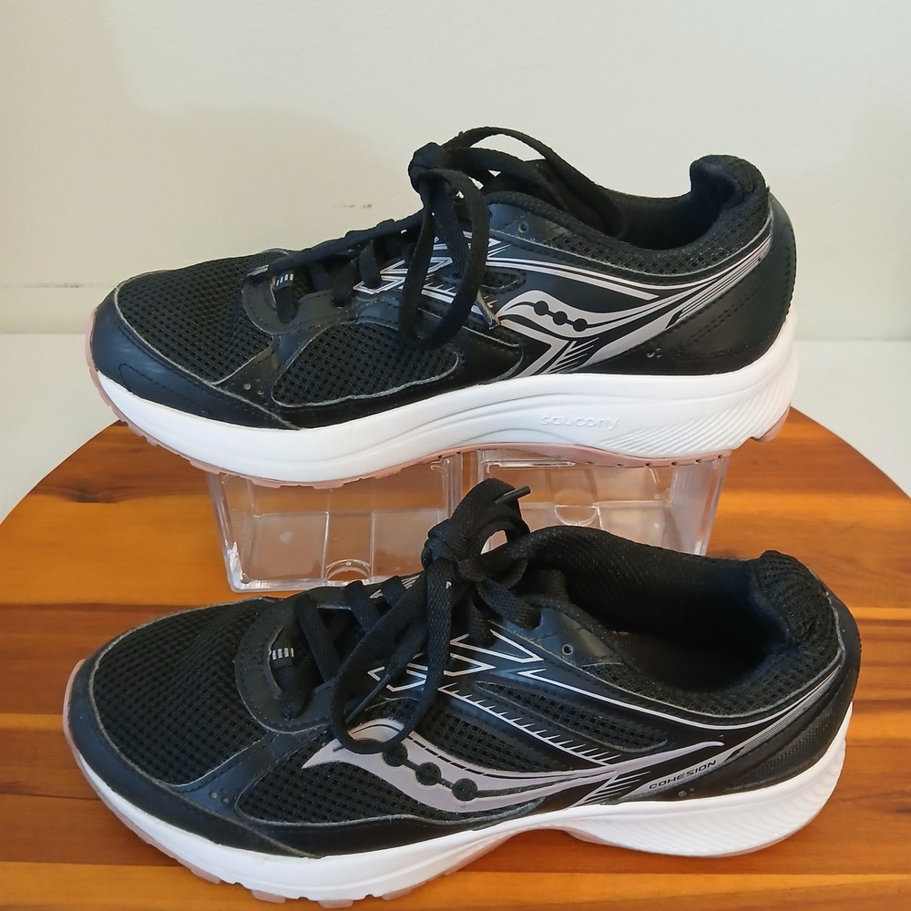 Saucony Cohesion 14 Womens 9 Black Running Shoes Sneakers S10628-1